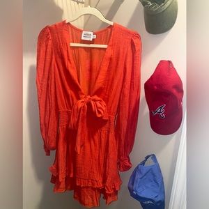 Hello Molly Brand. Long sleeve red/pink dress-Size 2
